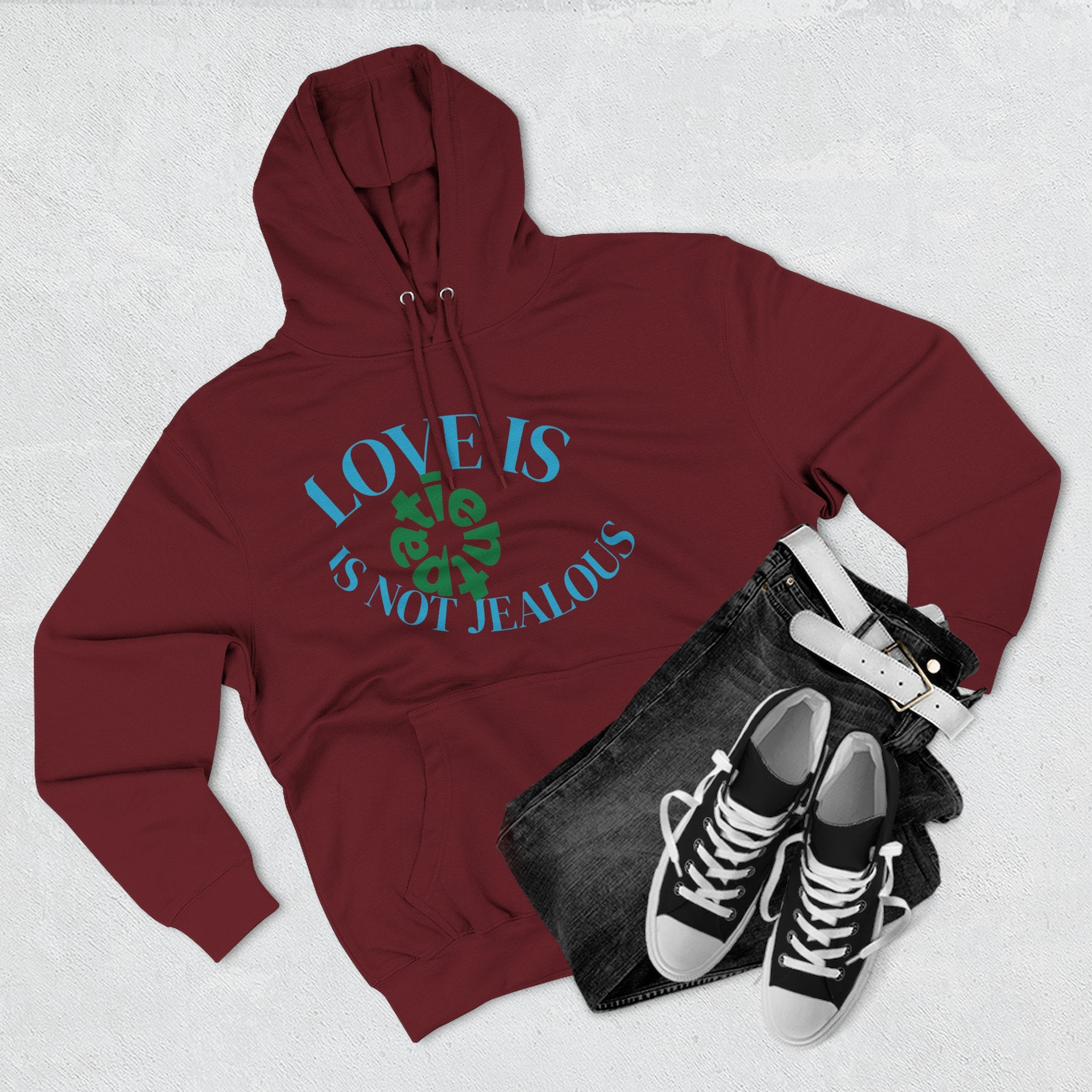 Love is Not Jealous Graphic Hoodie —  Dad & Mom