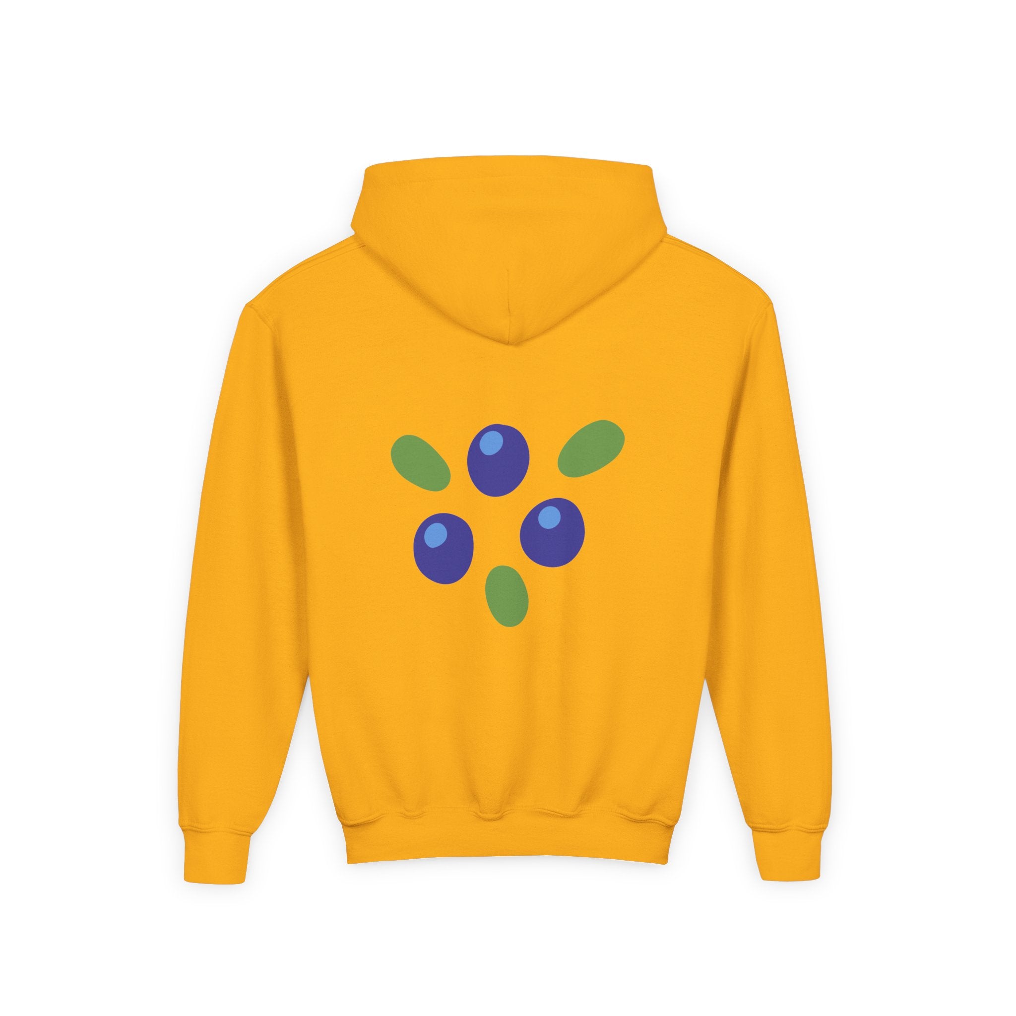 Youth Hoodie - "Love Is Patient" Christian Kids Sweatshirt (Olive/Blue Berry Back Design)